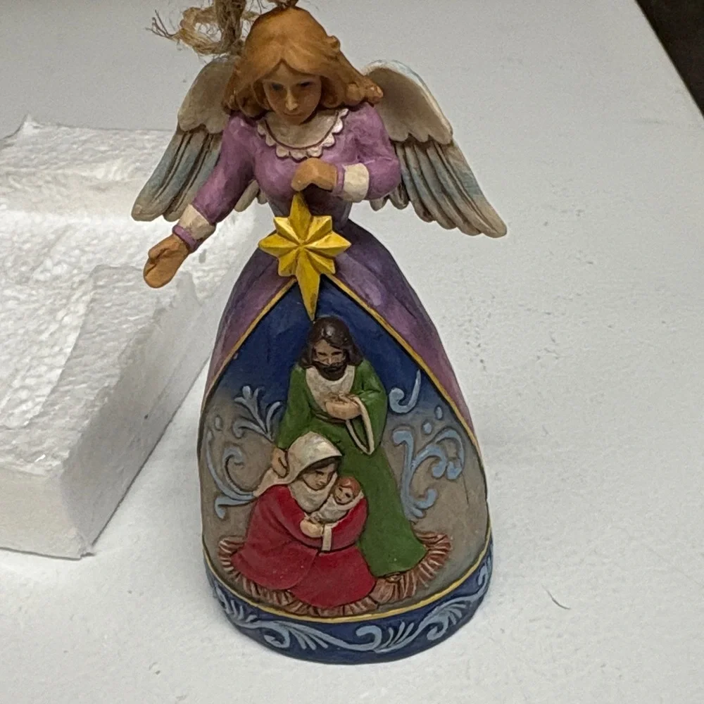 Jim Shore Heartwood Creek Angel Ornament with Nativity Scene - Picture 3 of 7
